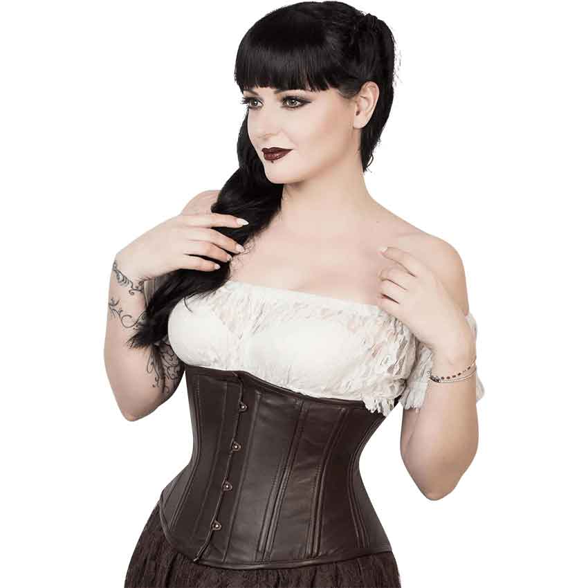 Brown Faux Leather Waist Training Corset