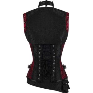 Maroon and Black Gothic Corset with Jacket