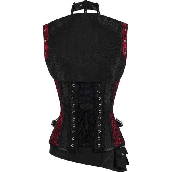 Maroon and Black Gothic Corset with Jacket