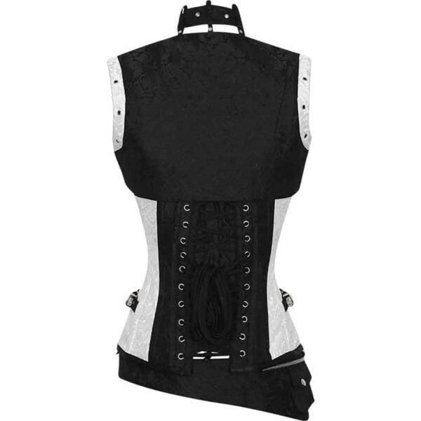 White and Black Gothic Corset and Jacket Set