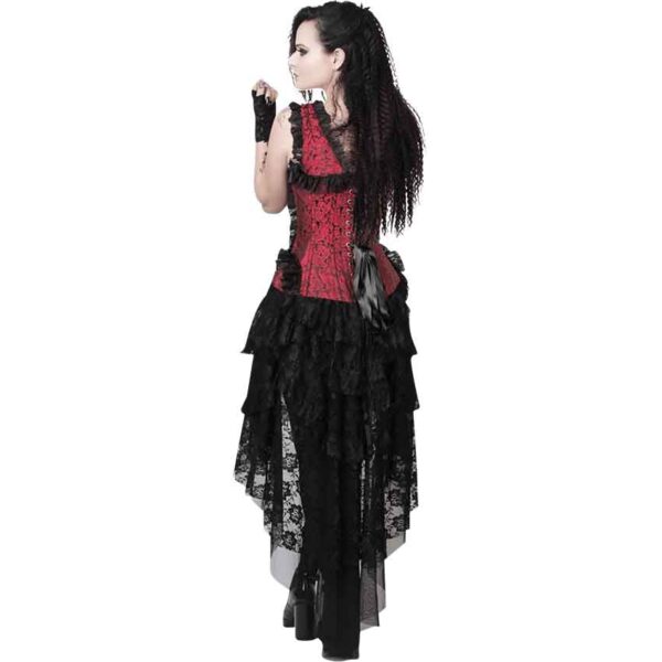 Afolabi Maroon and Black Victorian Gothic Corset Dress