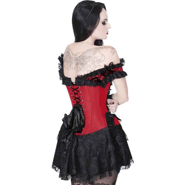 Ruchel Red and Black Lace Corset Dress