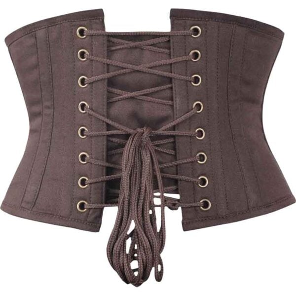 Brown Cotton Waist Shaping Underbust Corset