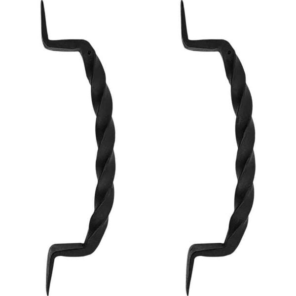 Twisted Iron Door Handles - 9 Inch - Set of 2