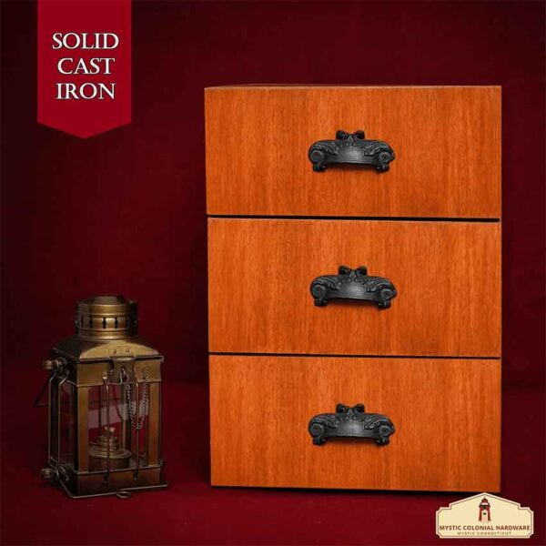 Ornate Iron Cabinet Pulls - Set of 4