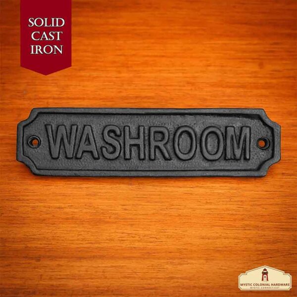 Cast Iron Washroom Door Sign