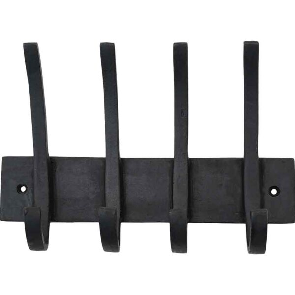 Wall Mounted 4 Hook Iron Rack