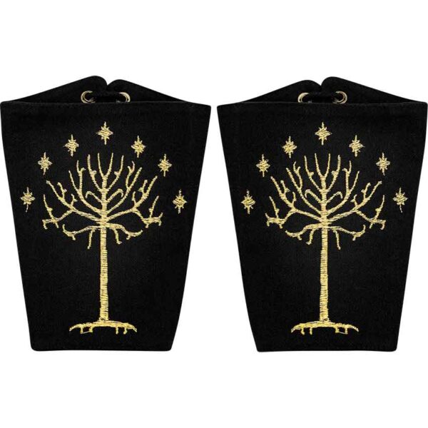 Fantasy Tree Black Canvas Bracers