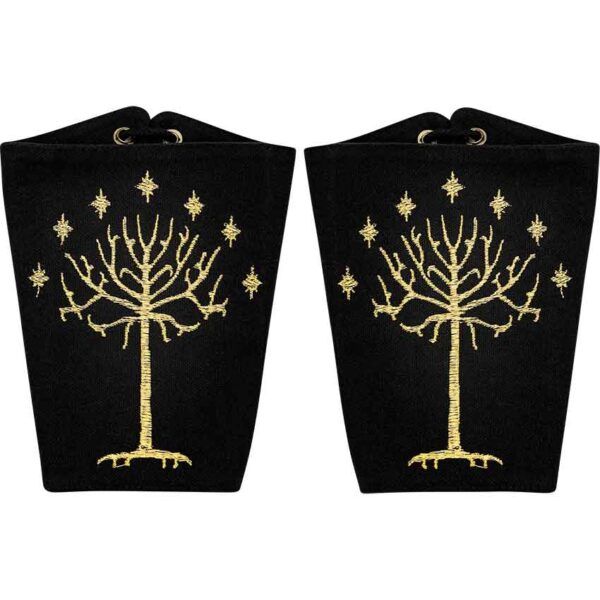 Fantasy Tree Black Canvas Bracers