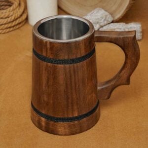 Pirate of the Seven Seas Wooden Tankard - Dark Finish