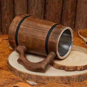Pirate of the Seven Seas Wooden Tankard - Dark Finish