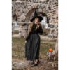 Lea Hooded Medieval Blouse - Black