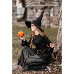 Lea Hooded Medieval Blouse - Black