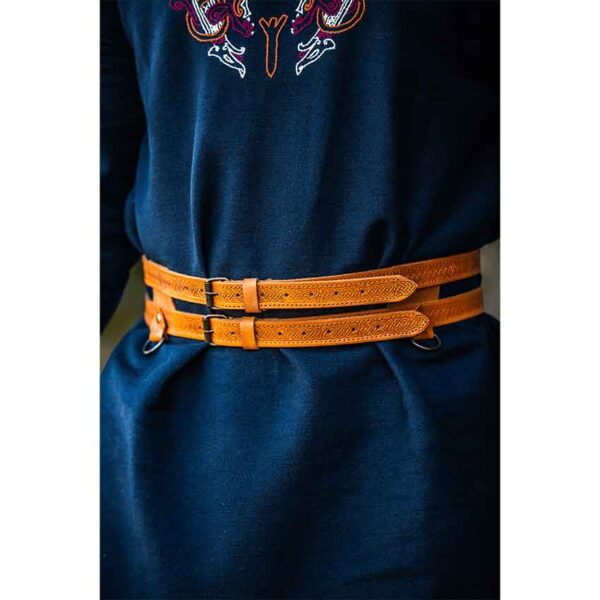 Axel Double Viking Belt - Cognac Brown