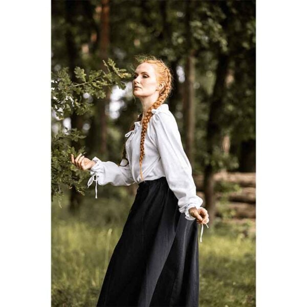 Edith Medieval Blouse - White