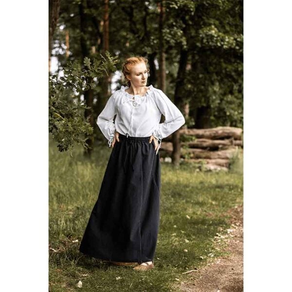 Edith Medieval Blouse - White