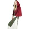 Runa Embroidered Medieval Hood - Red