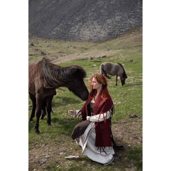 Viking Wool Shawl - Red