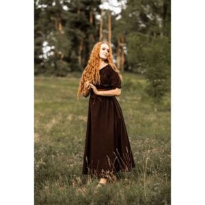 Melisande Short Sleeve Medieval Gown - Brown