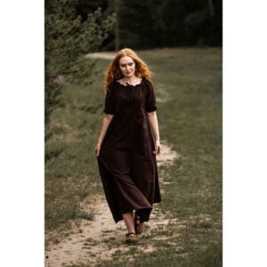 Melisande Short Sleeve Medieval Gown - Brown