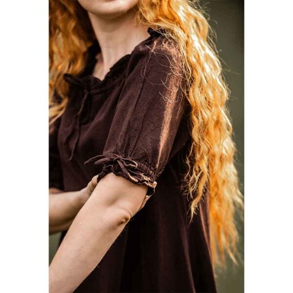 Melisande Short Sleeve Medieval Gown - Brown