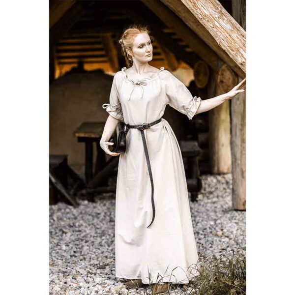 Melisande Short Sleeve Medieval Gown - Hemp