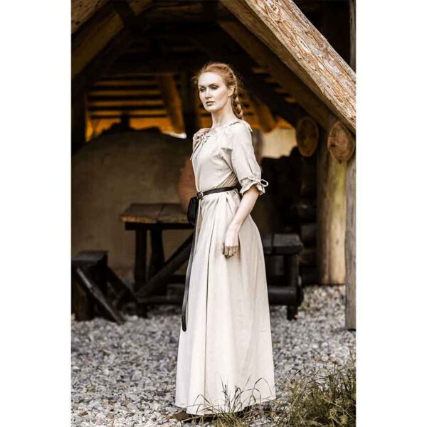 Melisande Short Sleeve Medieval Gown - Hemp