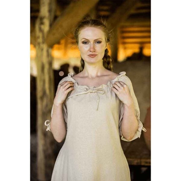 Melisande Short Sleeve Medieval Gown - Hemp