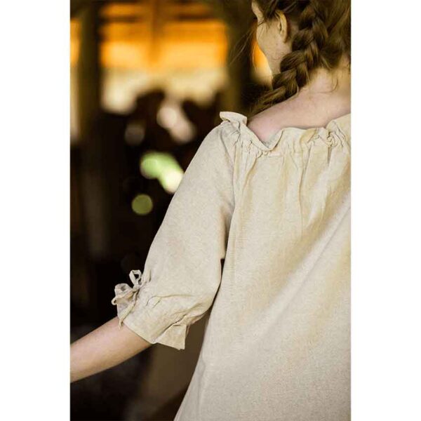 Melisande Short Sleeve Medieval Gown - Hemp