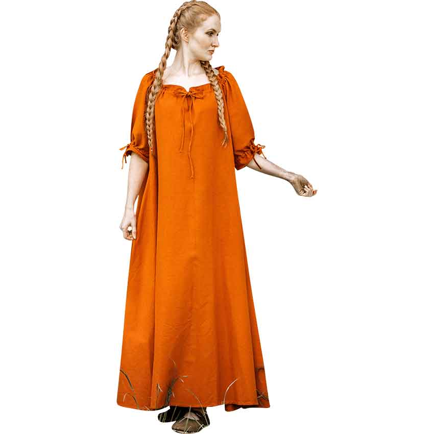 chinese dress ladies Lizza Rust Satin Maxi Dress with Slit main image 1