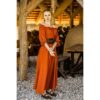 Melisande Short Sleeve Medieval Gown - Rust