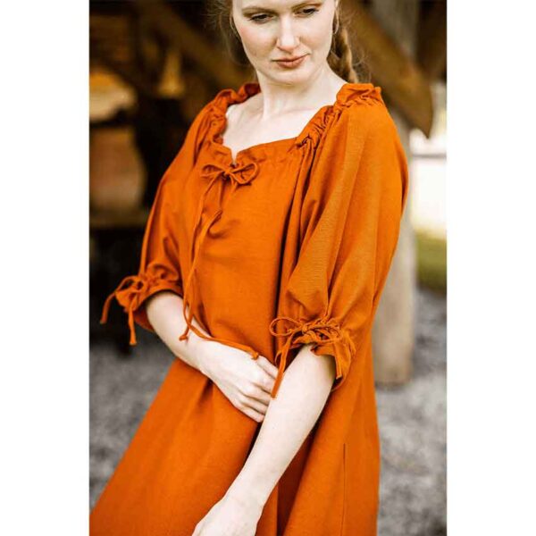 Melisande Short Sleeve Medieval Gown - Rust