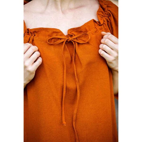 Melisande Short Sleeve Medieval Gown - Rust