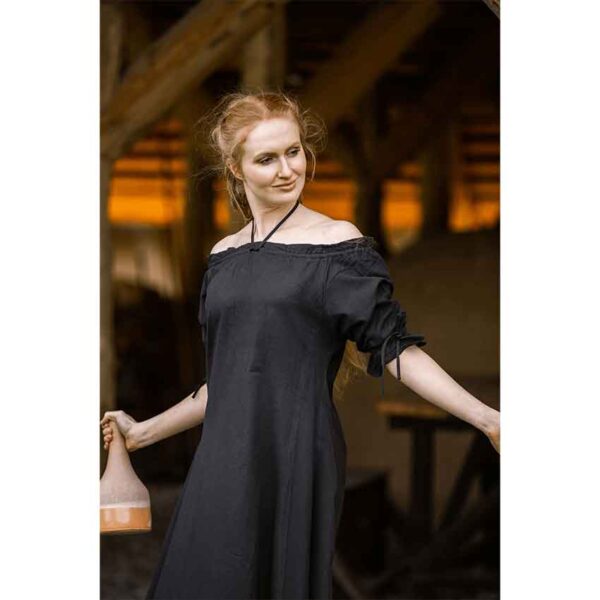 Melisande Short Sleeve Medieval Gown - Black