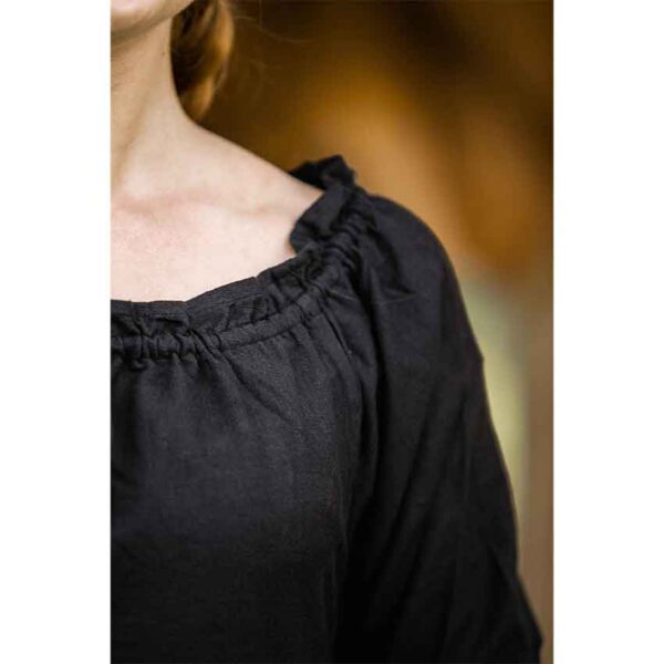 Melisande Short Sleeve Medieval Gown - Black