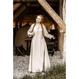 Mechthild Long Sleeve Medieval Gown - Hemp