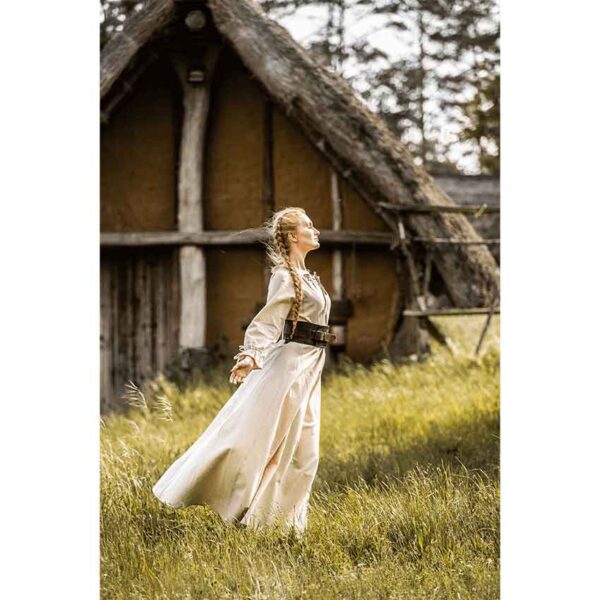 Mechthild Long Sleeve Medieval Gown - Hemp