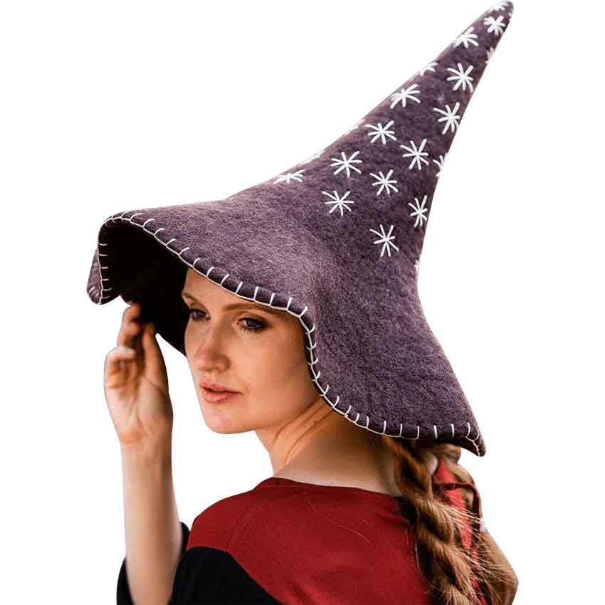 Star Wool Witch Hat Brown
