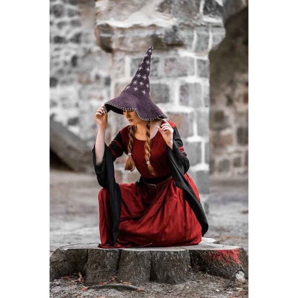 Star Wool Witch Hat - Brown