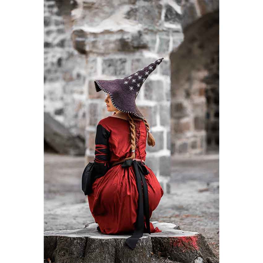 brown witch dress Cottage Witch Village Linen Cottagecore Dress Set with Headscarf main image 1