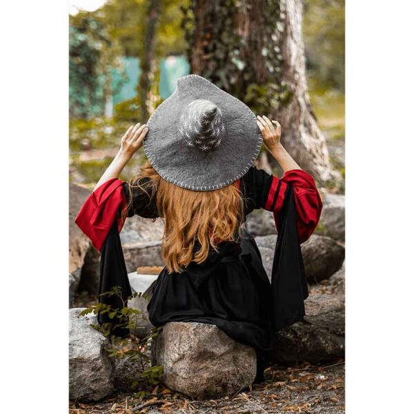 Star Wool Witch Hat - Grey