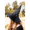 Star Wool Witch Hat - Black