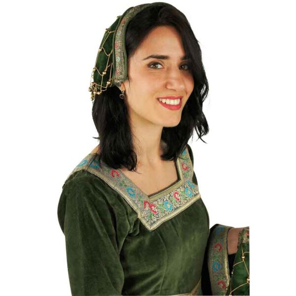 Elaine Noble Lady's Velvet Bonnet - Green