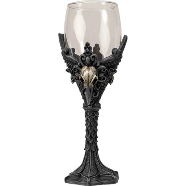 Gothic Raven Wine Glass