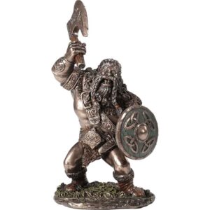 Cartoon Viking Warrior with Axe Statue
