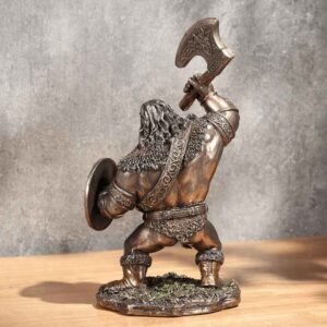 Cartoon Viking Warrior with Axe Statue