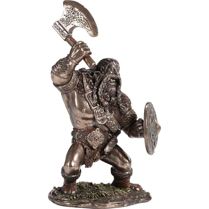 Cartoon Viking Warrior with Axe Statue