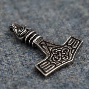 Raven Head Thor's Hammer Viking Necklace