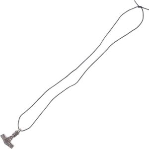 Raven Head Thor's Hammer Viking Necklace