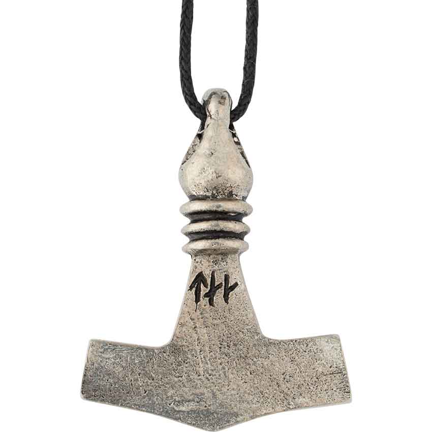 Raven Head Thor's Hammer Viking Necklace